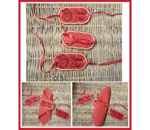 Stickserie ITH - Bestecktaschen Einsteckhüllen White Christmas mit Serviettenring